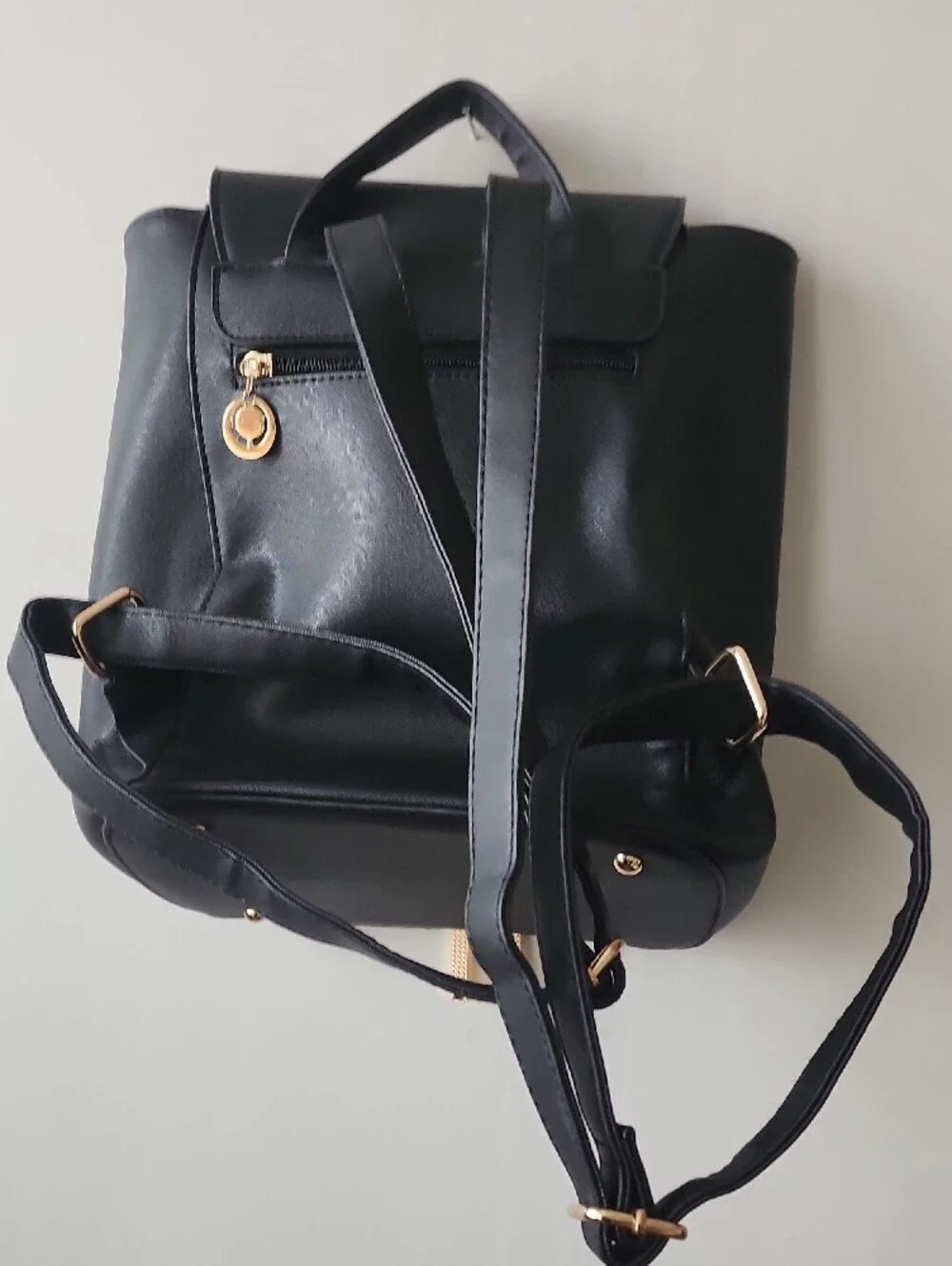 Elegant Black Women’s Backpack with Gold Hardware. Great Condition